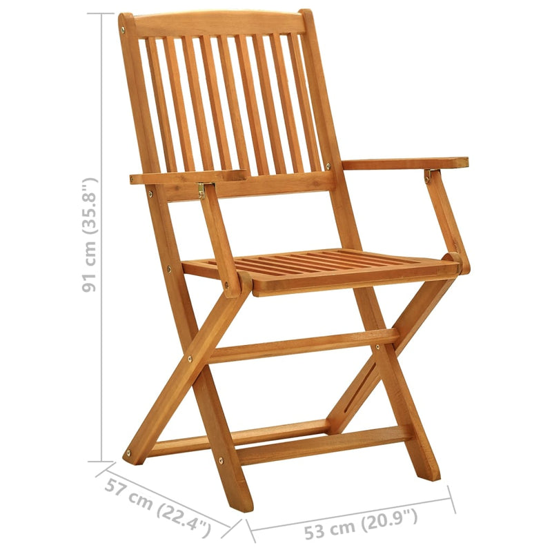 vidaXL Folding Garden Chairs 4 pcs Solid Eucalyptus Wood