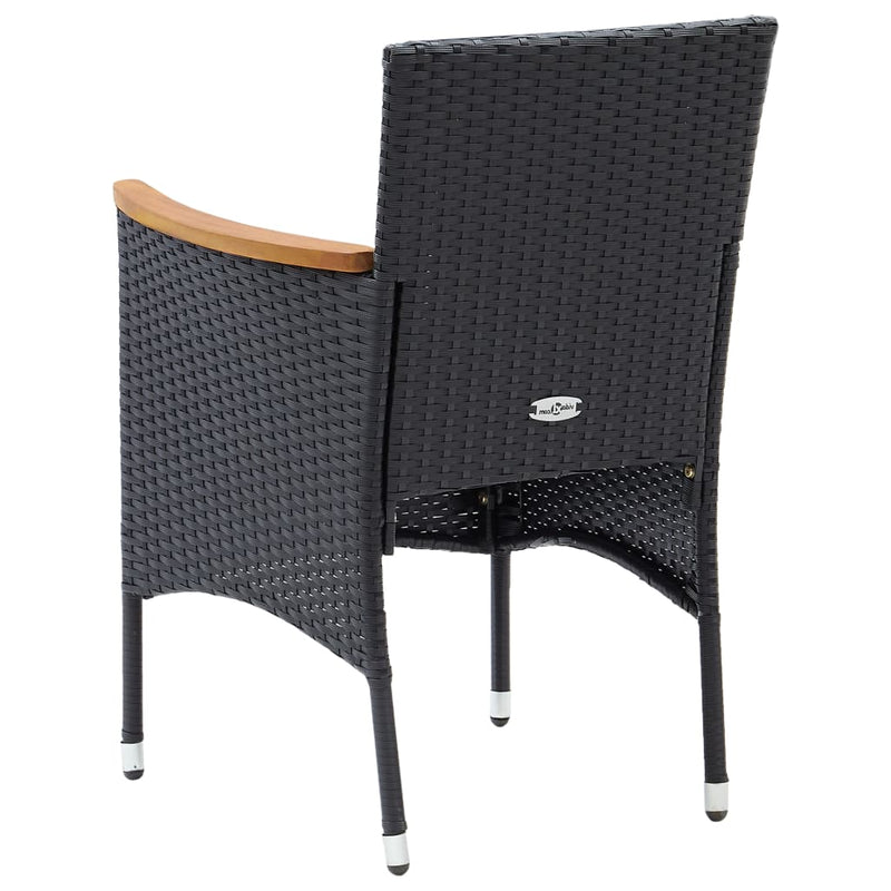 vidaXL 5 Piece Garden Dining Set Black