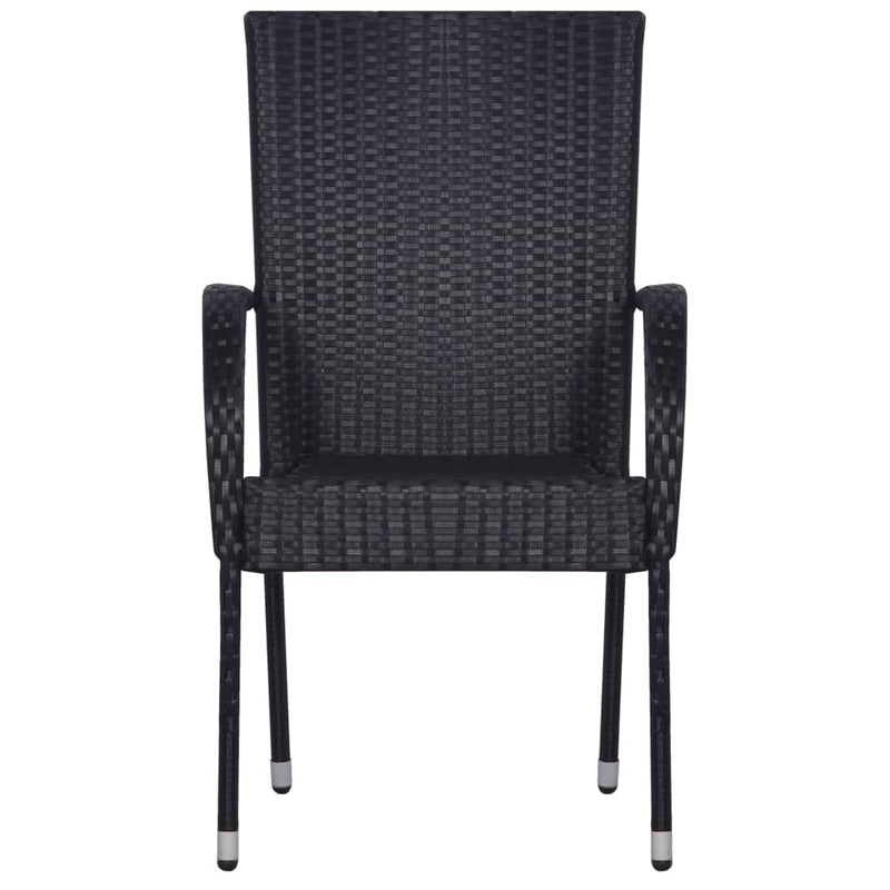 5 Piece Garden Dining Set Black