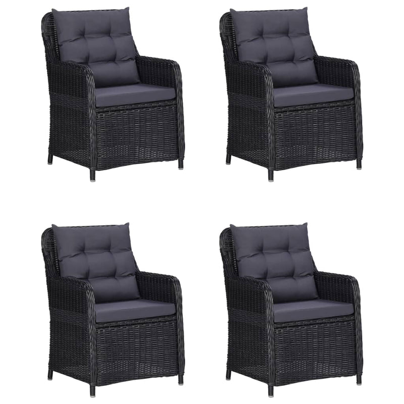 vidaXL 5 Piece Garden Dining Set Black