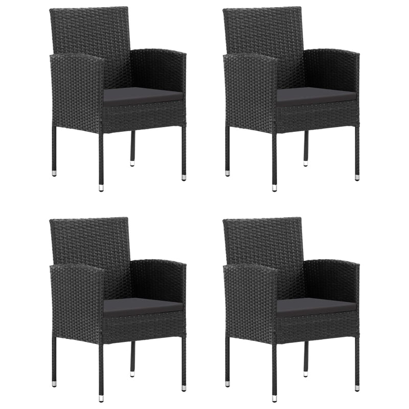vidaXL 5 Piece Garden Dining Set Black