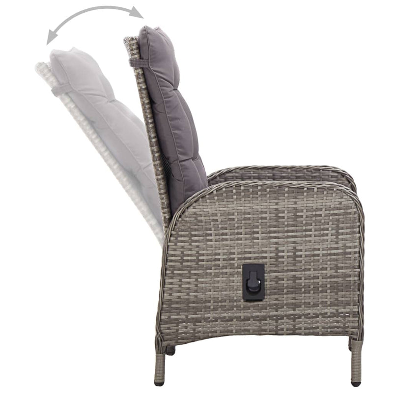 7 Piece Garden Dining Set Grey