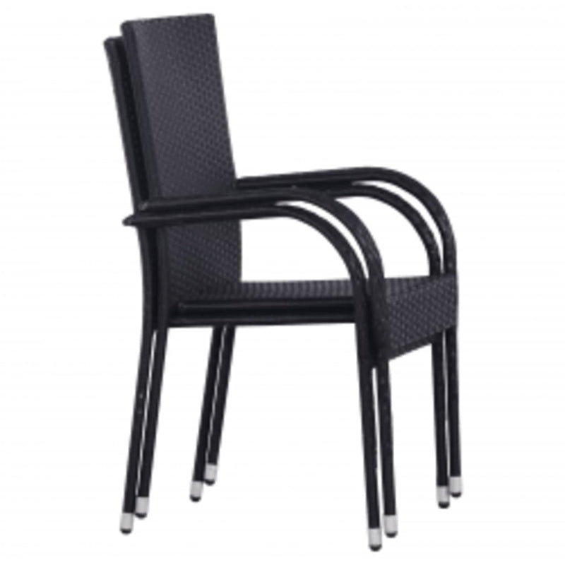 vidaXL 7 Piece Garden Dining Set Black