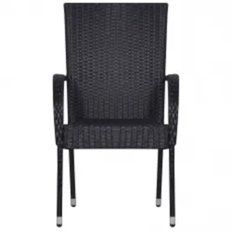 vidaXL 7 Piece Garden Dining Set Black