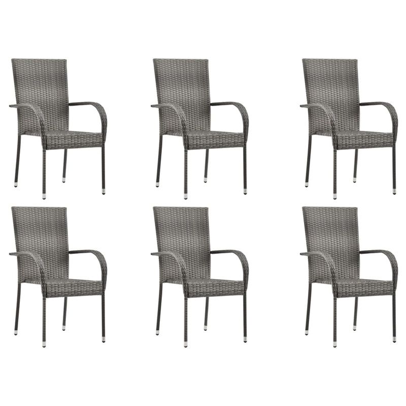 vidaXL 7 Piece Garden Dining Set Grey
