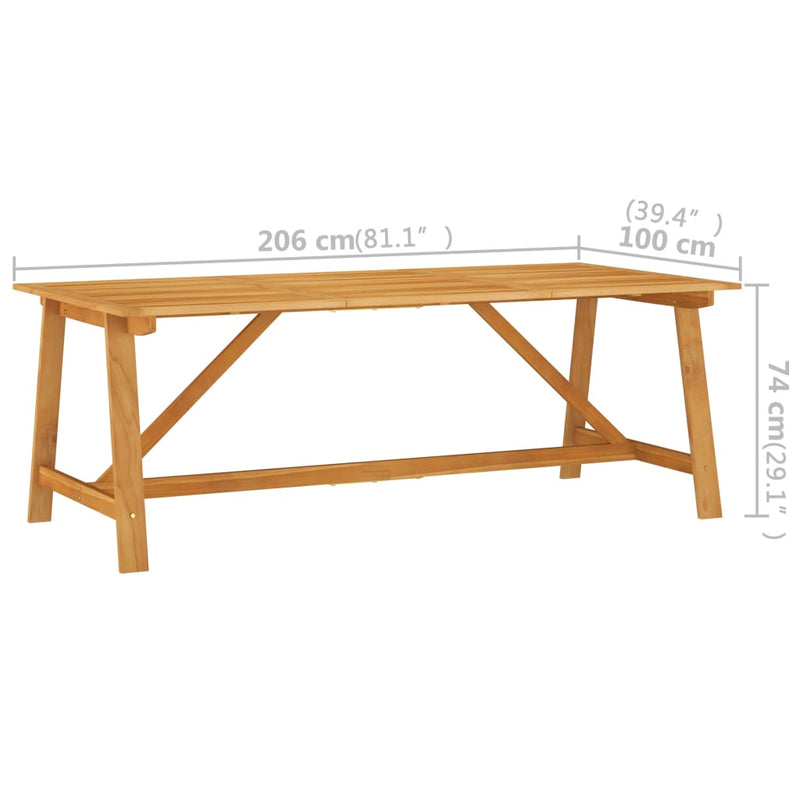 7 Piece Garden Dining Set Grey