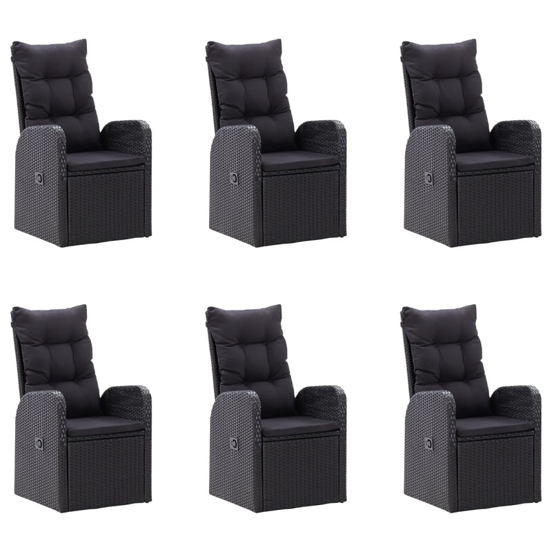 vidaXL 7 Piece Garden Dining Set Black