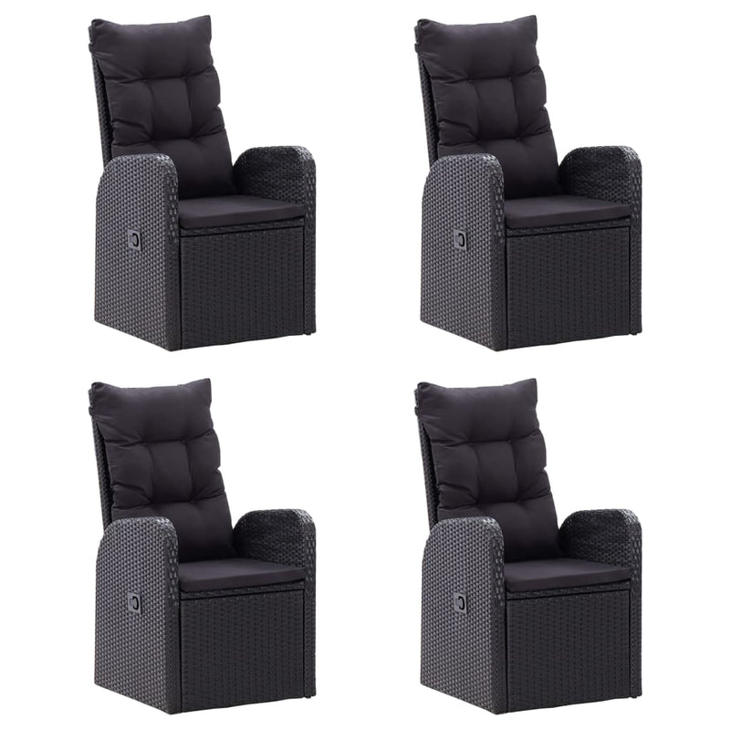 vidaXL 7 Piece Garden Dining Set Black