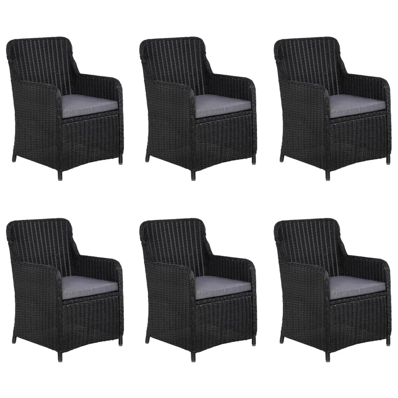 vidaXL 7 Piece Garden Dining Set Black