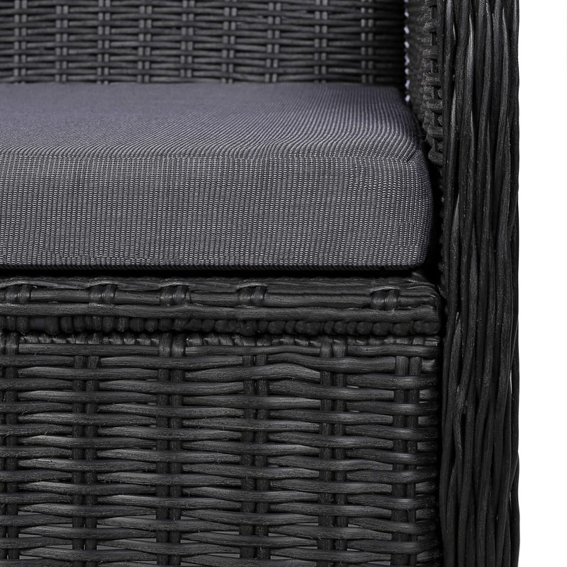 vidaXL 7 Piece Garden Dining Set Black