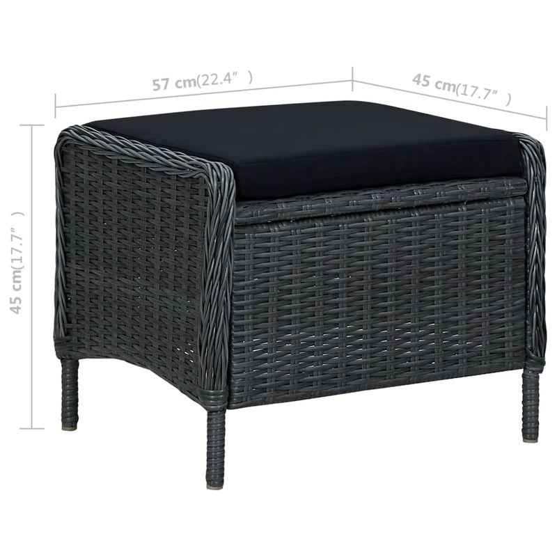 vidaXL 9 Piece Garden Dining Set Dark Grey