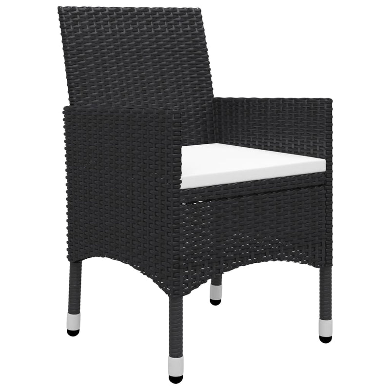 vidaXL 3 Piece Garden Dining Set Black
