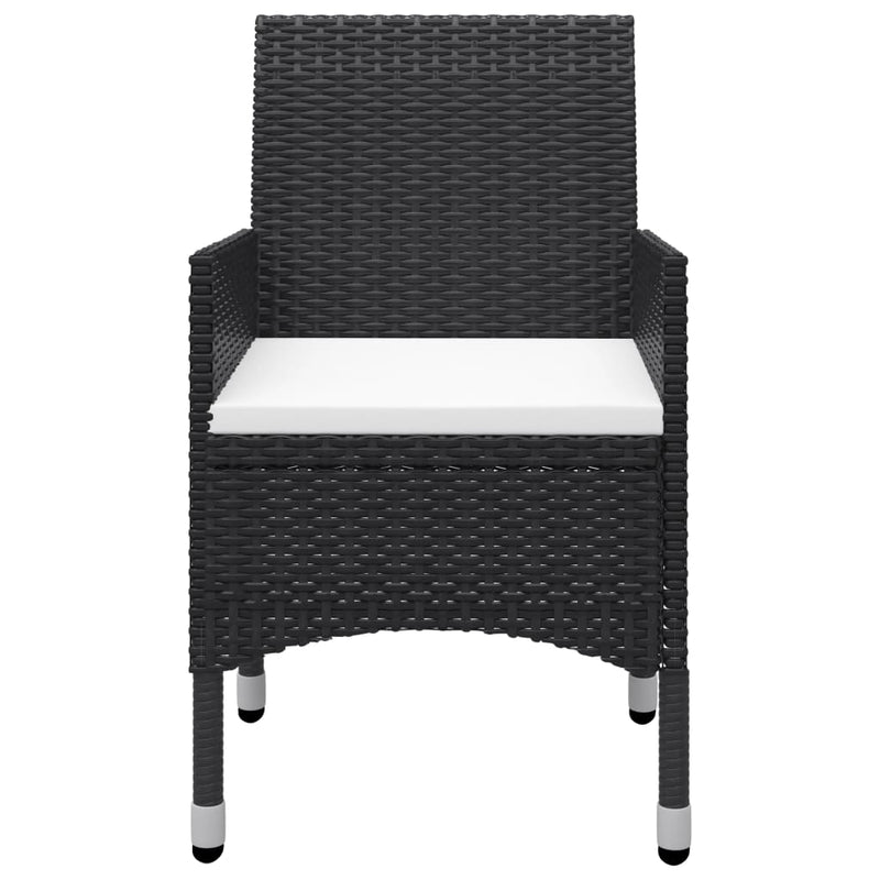vidaXL 3 Piece Garden Dining Set Black