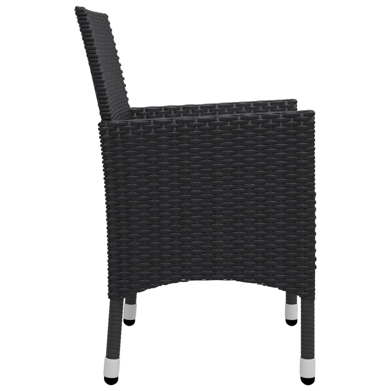 vidaXL 3 Piece Garden Dining Set Black