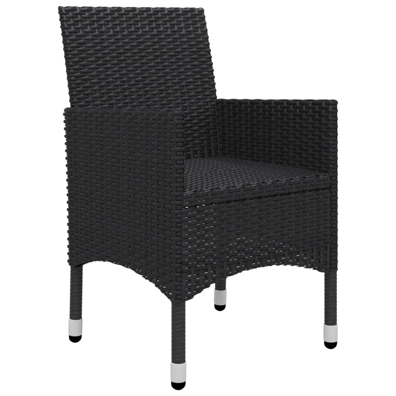 vidaXL 3 Piece Garden Dining Set Black