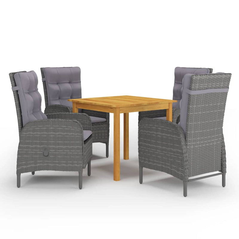 vidaXL 5 Piece Garden Dining Set Grey