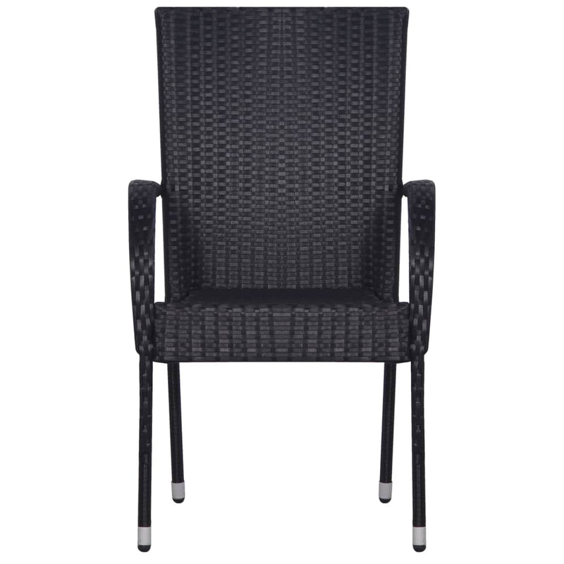 vidaXL 3 Piece Garden Dining Set Black