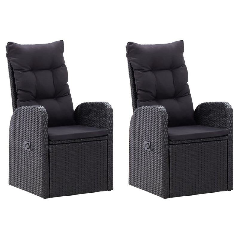 vidaXL 3 Piece Garden Dining Set Black