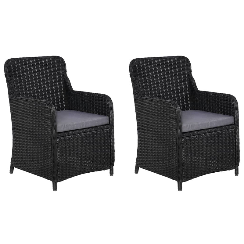 vidaXL 3 Piece Garden Dining Set Black