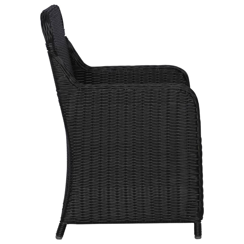 vidaXL 3 Piece Garden Dining Set Black