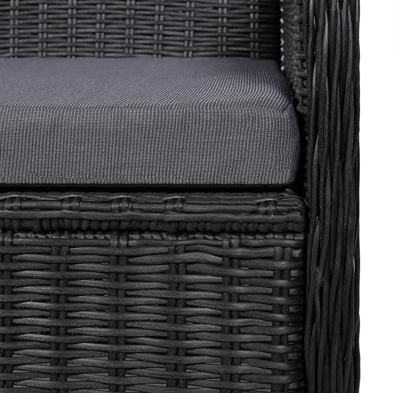 vidaXL 3 Piece Garden Dining Set Black
