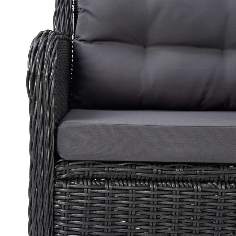 vidaXL 3 Piece Garden Dining Set Black