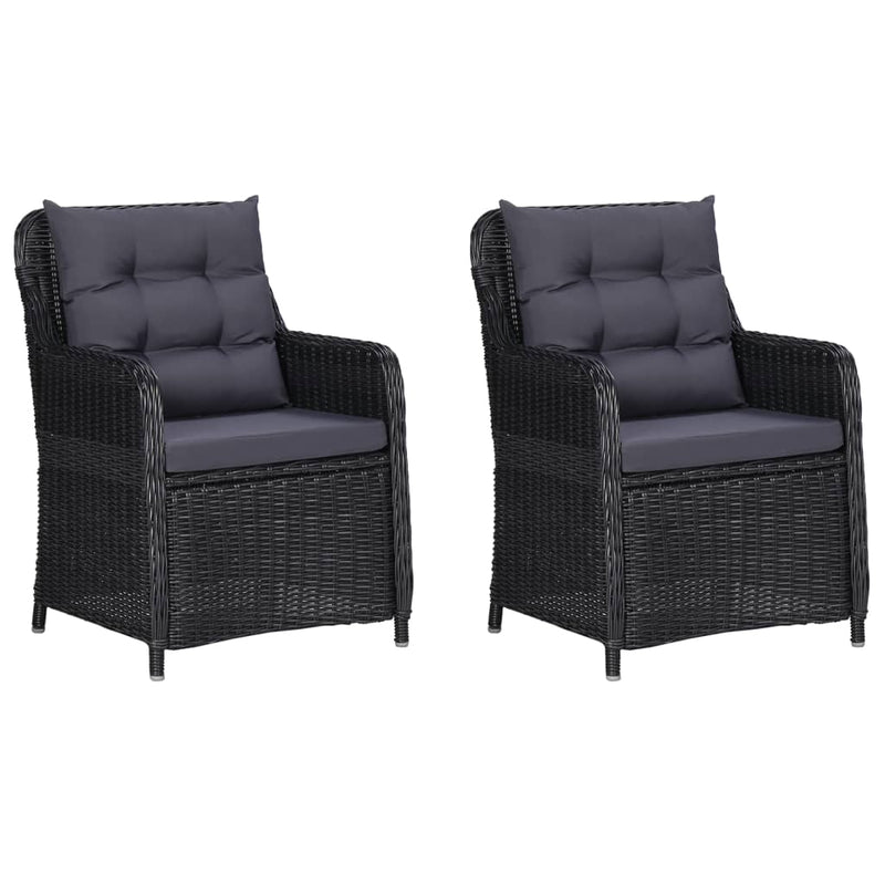 vidaXL 3 Piece Garden Dining Set Black