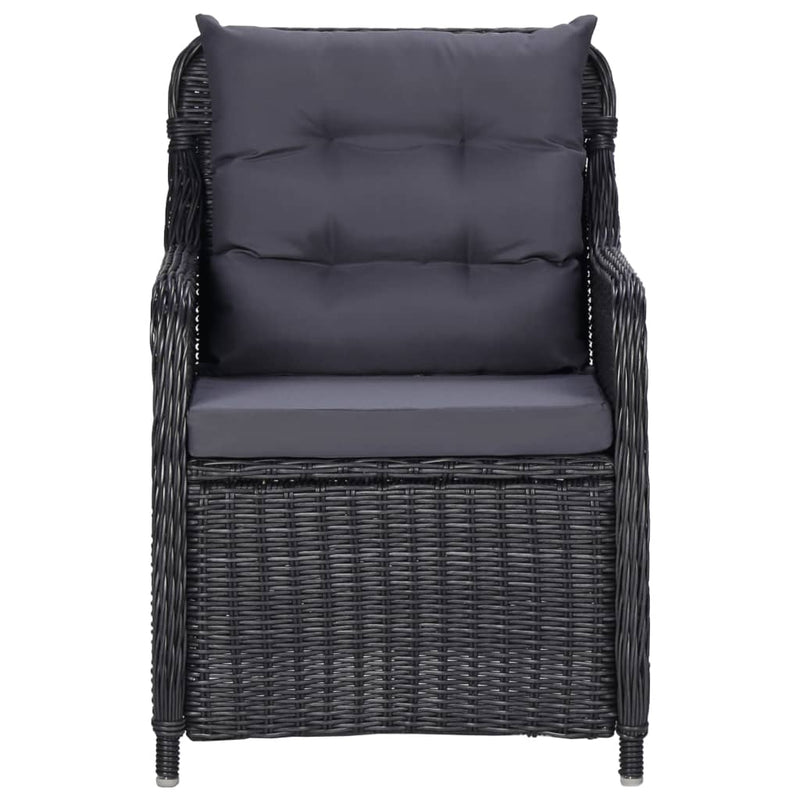 vidaXL 3 Piece Garden Dining Set Black