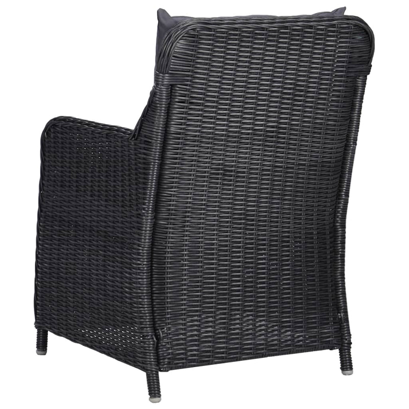 vidaXL 3 Piece Garden Dining Set Black