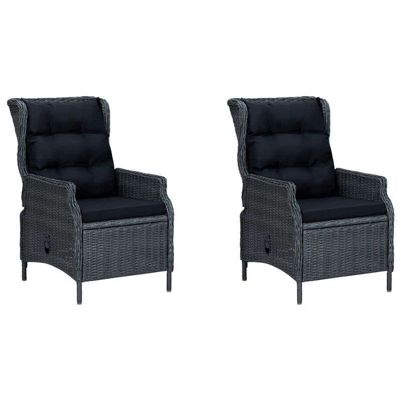 vidaXL 3 Piece Garden Dining Set Dark Grey
