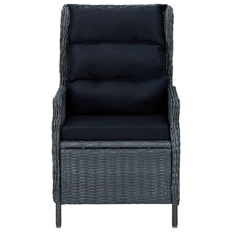 vidaXL 3 Piece Garden Dining Set Dark Grey