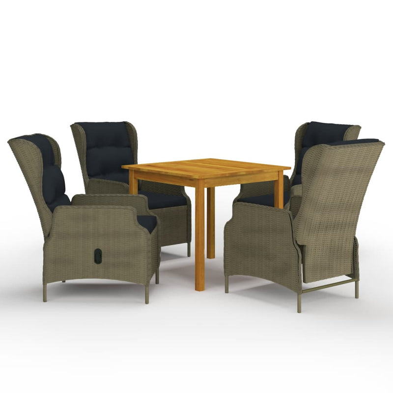 vidaXL 5 Piece Garden Dining Set Brown