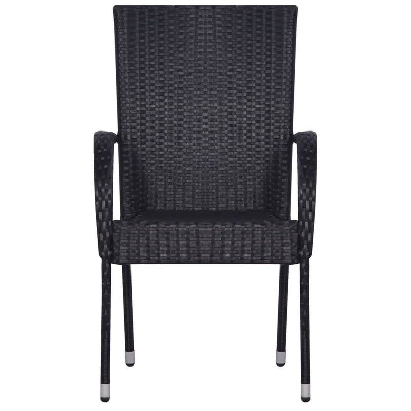 vidaXL 5 Piece Garden Dining Set Black