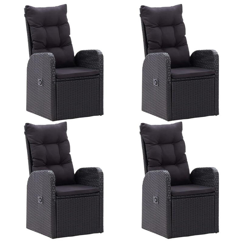 vidaXL 5 Piece Garden Dining Set Black