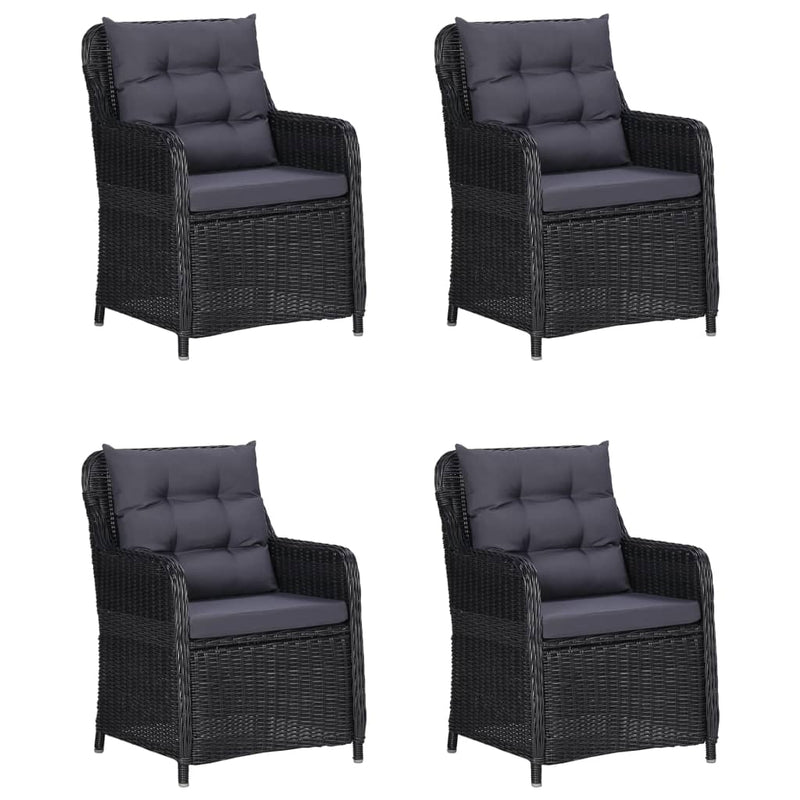 vidaXL 5 Piece Garden Dining Set Black