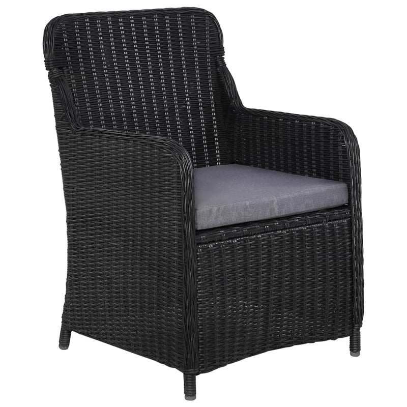 vidaXL 7 Piece Garden Dining Set Black