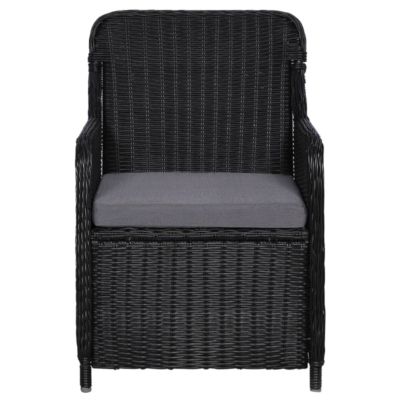vidaXL 7 Piece Garden Dining Set Black
