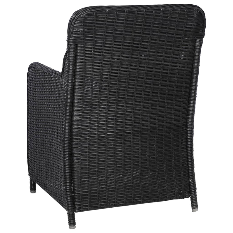 vidaXL 7 Piece Garden Dining Set Black