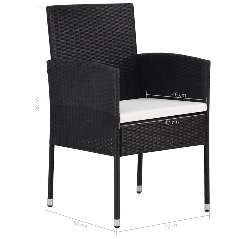vidaXL 5 Piece Garden Dining Set Black