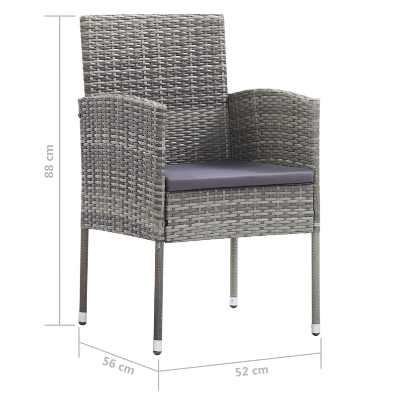 vidaXL 5 Piece Garden Dining Set Grey