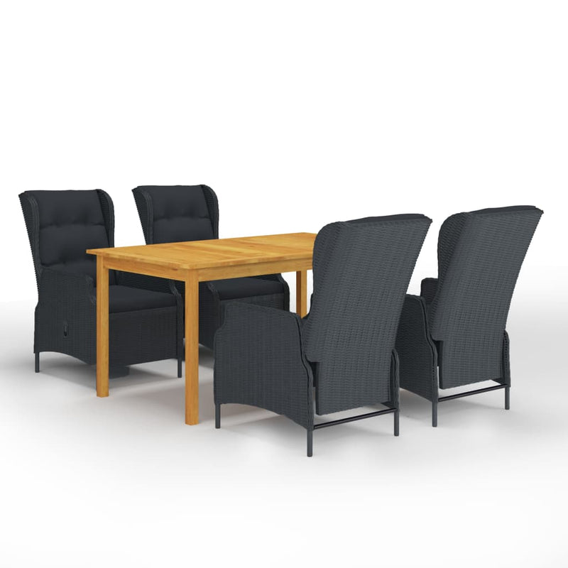 vidaXL 5 Piece Garden Dining Set Dark Grey
