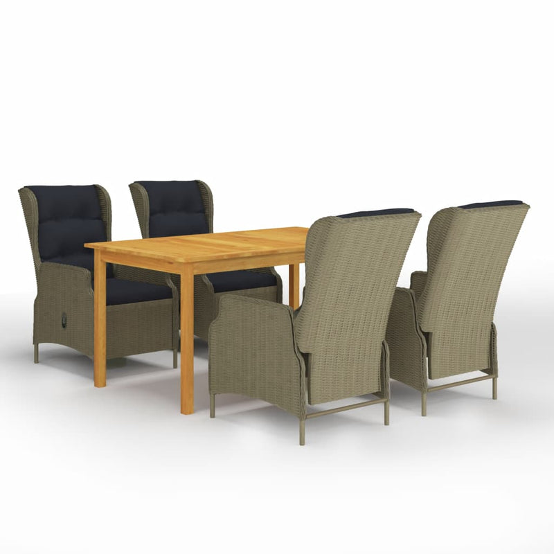vidaXL 5 Piece Garden Dining Set Brown