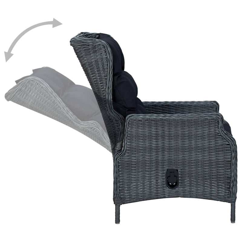 vidaXL 7 Piece Garden Dining Set Dark Grey