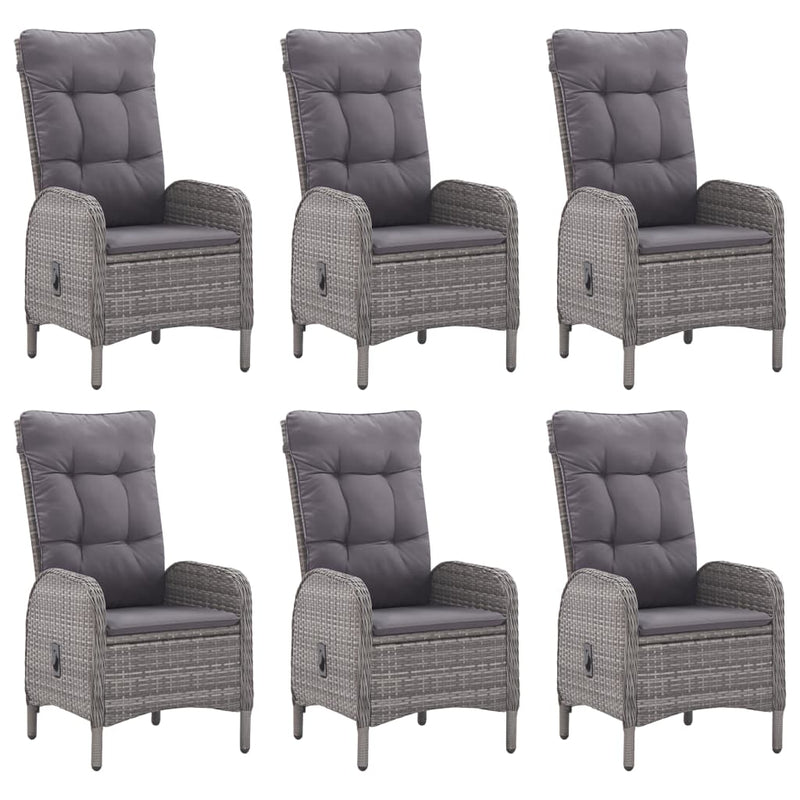 vidaXL 7 Piece Garden Dining Set Grey