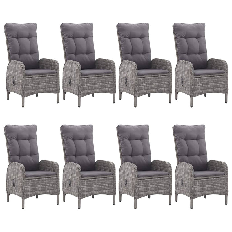 vidaXL 9 Piece Garden Dining Set Grey