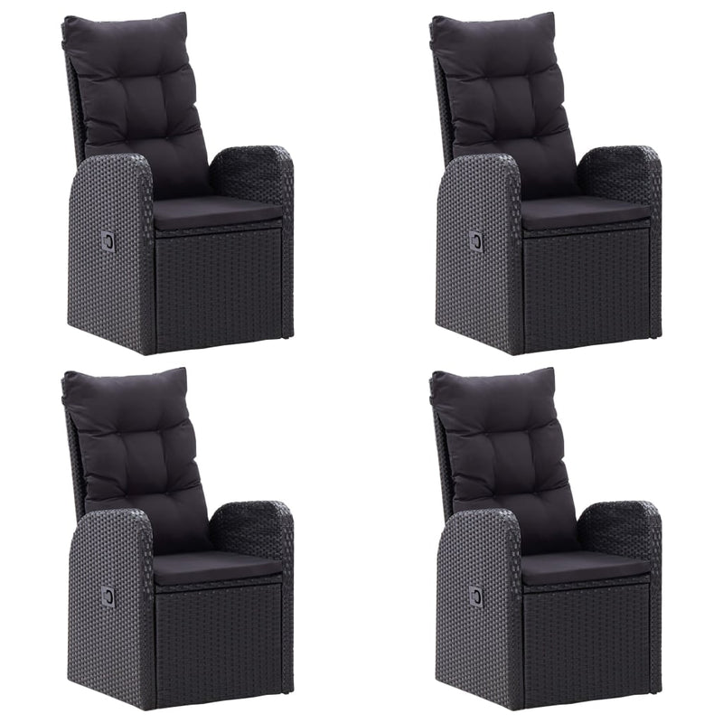vidaXL 7 Piece Garden Dining Set Black