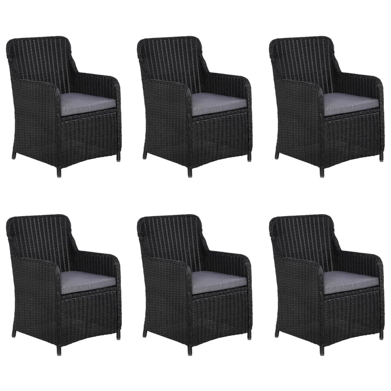 vidaXL 7 Piece Garden Dining Set Black