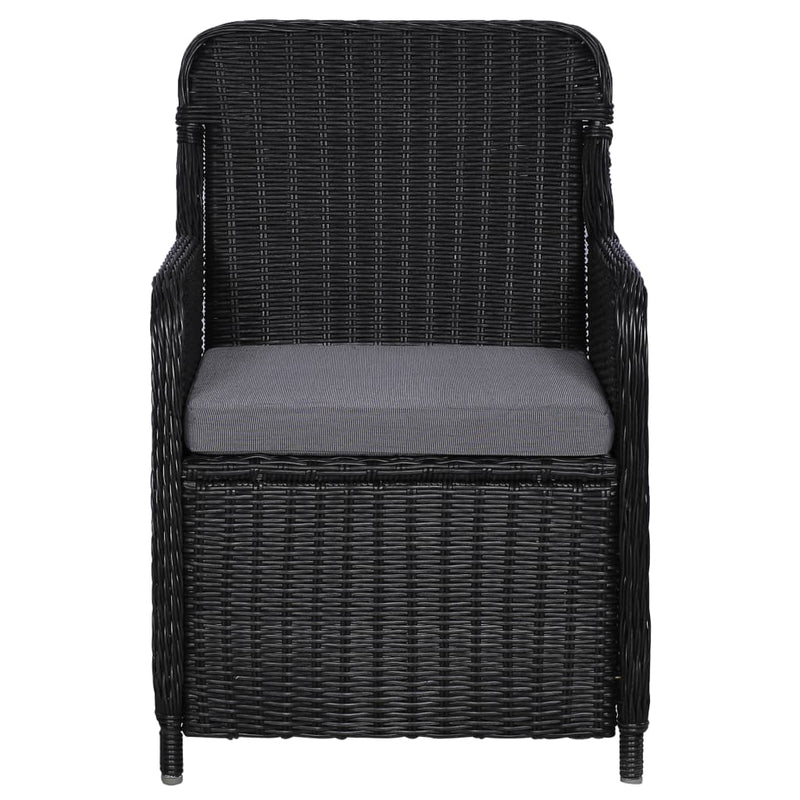 vidaXL 7 Piece Garden Dining Set Black