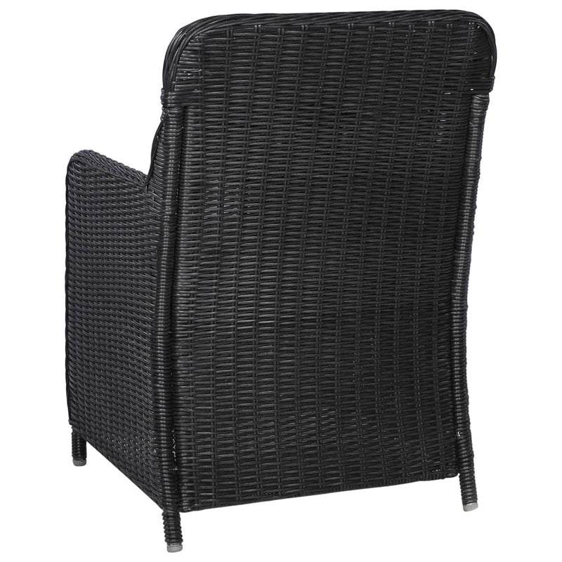 vidaXL 7 Piece Garden Dining Set Black
