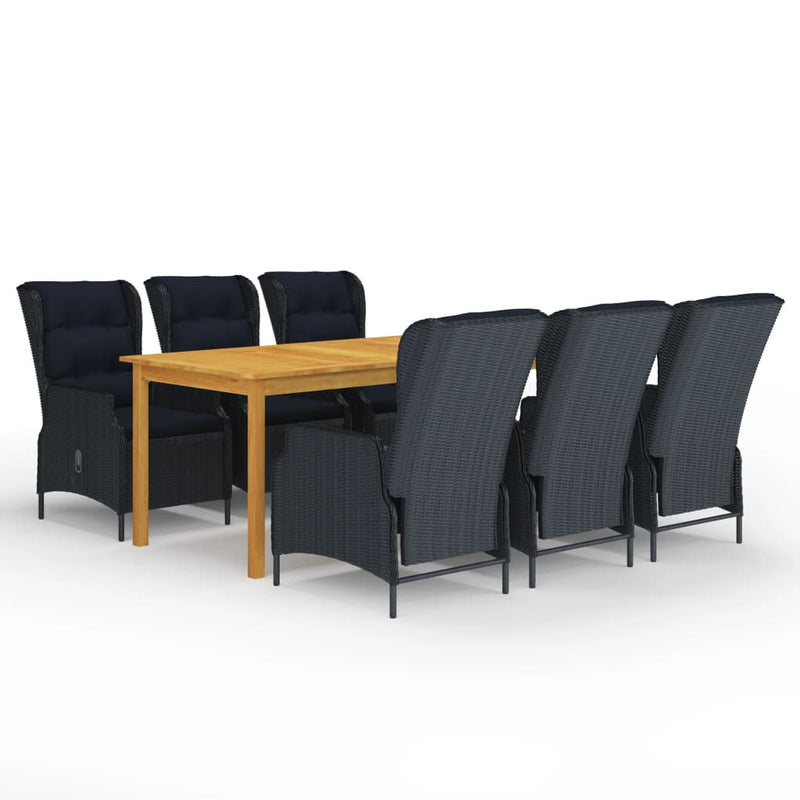 vidaXL 7 Piece Garden Dining Set Dark Grey